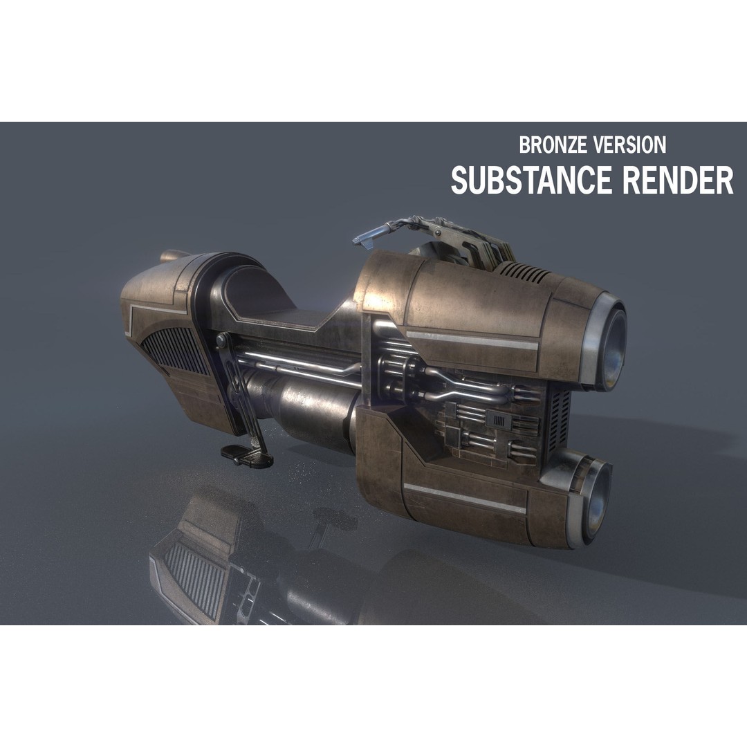 Luthen Style Speeder 3D Model – Low Poly PBR Vehicle, FBX - View 12