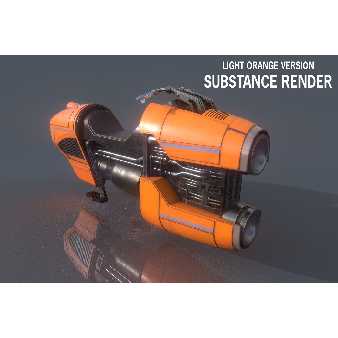 Luthen Style Speeder 3D Model – Low Poly PBR Vehicle, FBX - View 17