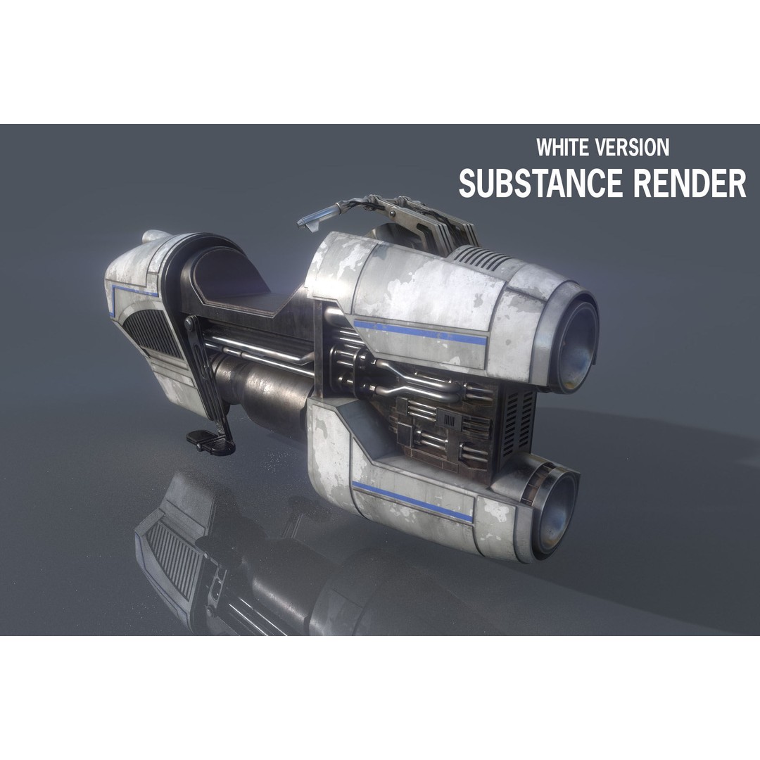 Luthen Style Speeder 3D Model – Low Poly PBR Vehicle, FBX - View 18