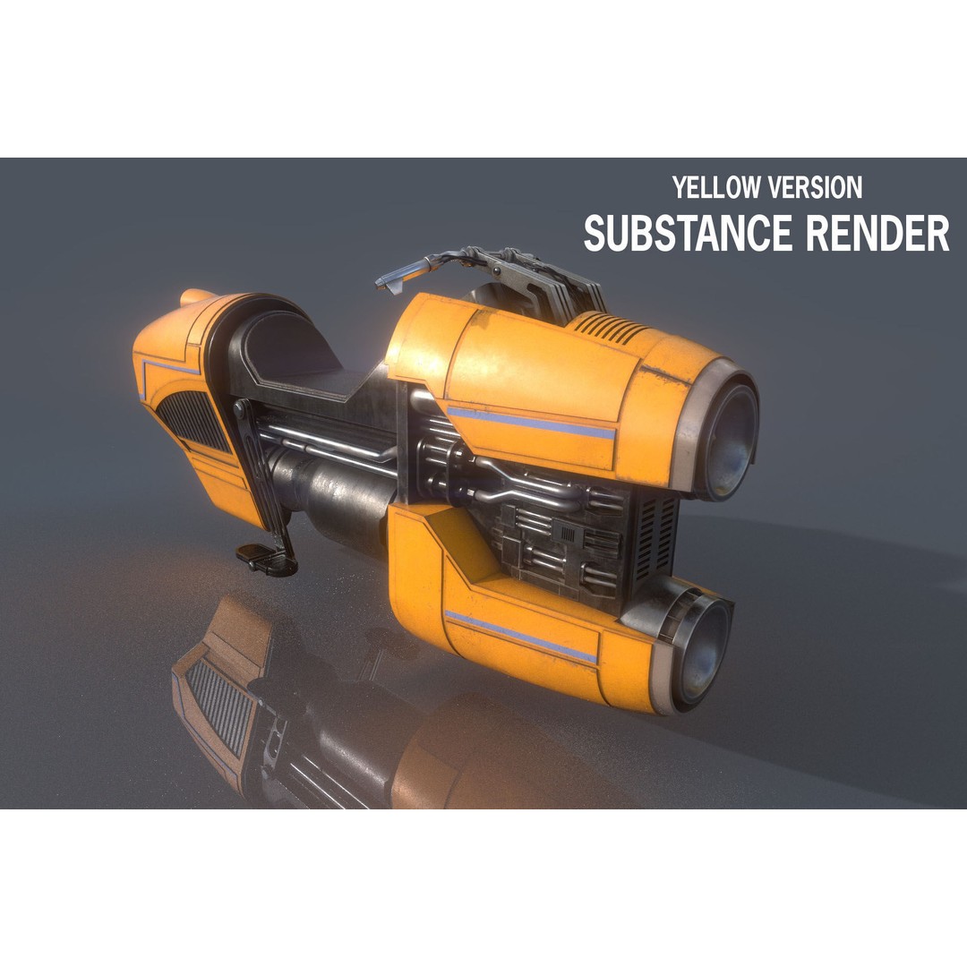 Luthen Style Speeder 3D Model – Low Poly PBR Vehicle, FBX - View 19