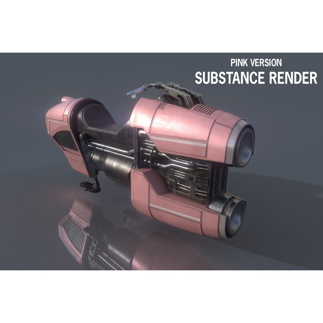 Luthen Style Speeder 3D Model – Low Poly PBR Vehicle, FBX - View 20