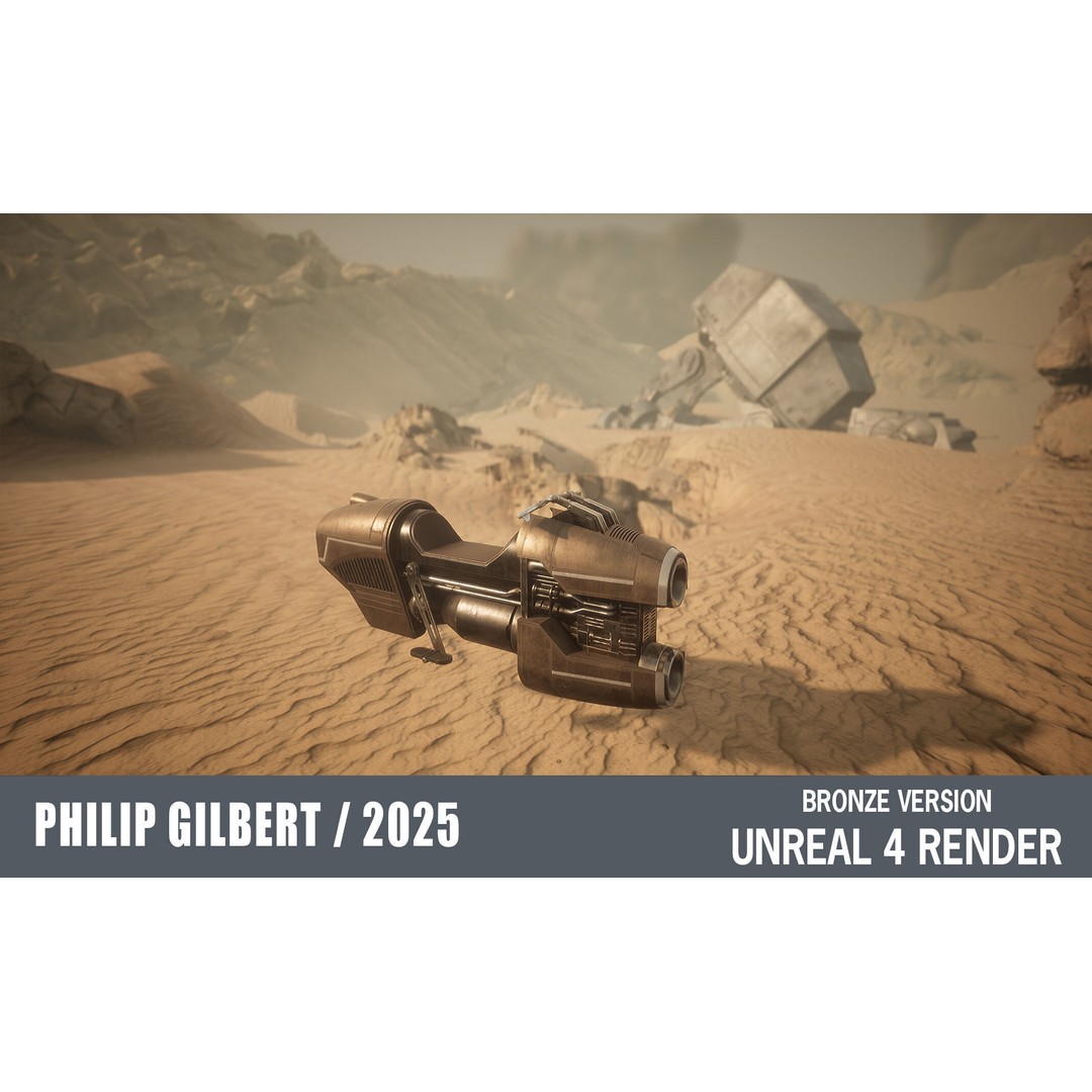 Luthen Style Speeder 3D Model – Low Poly PBR Vehicle, FBX - View 23