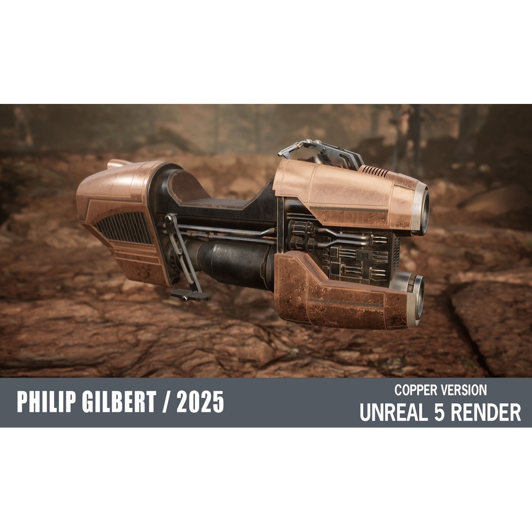 Luthen Style Speeder 3D Model – Low Poly PBR Vehicle, FBX - View 28