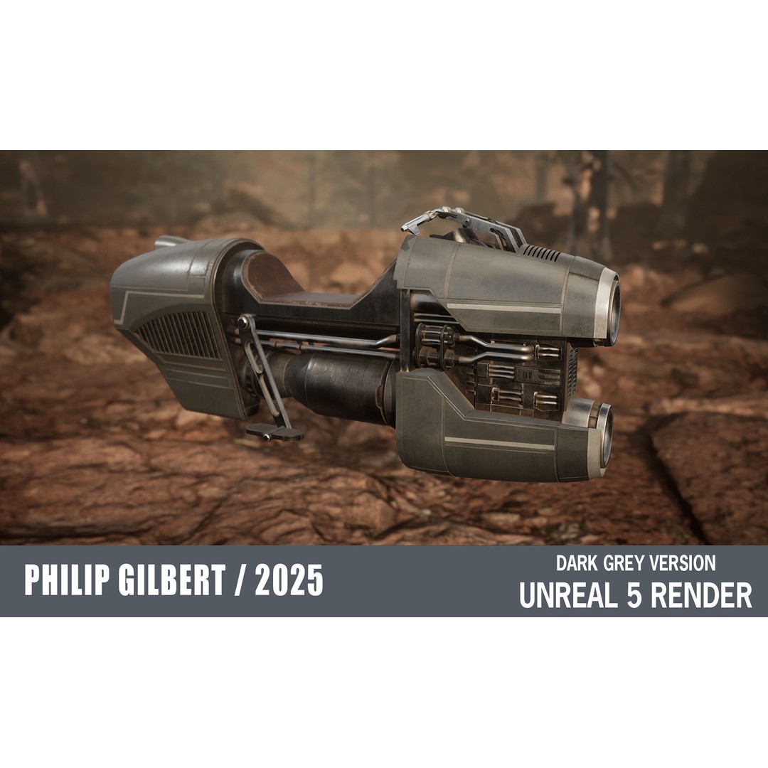 Luthen Style Speeder 3D Model – Low Poly PBR Vehicle, FBX - View 30