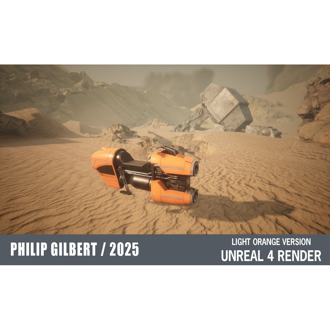 Luthen Style Speeder 3D Model – Low Poly PBR Vehicle, FBX - View 33