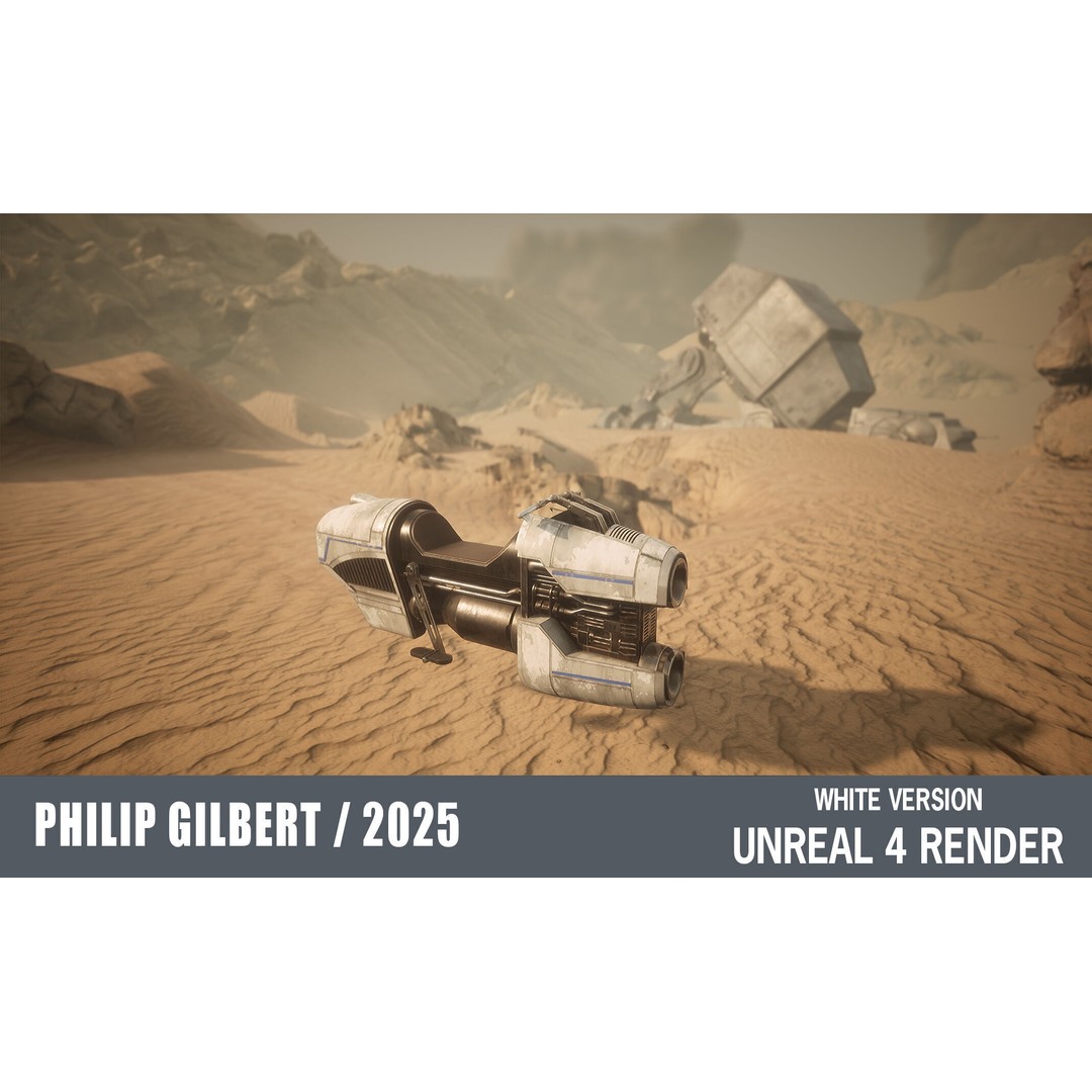 Luthen Style Speeder 3D Model – Low Poly PBR Vehicle, FBX - View 37