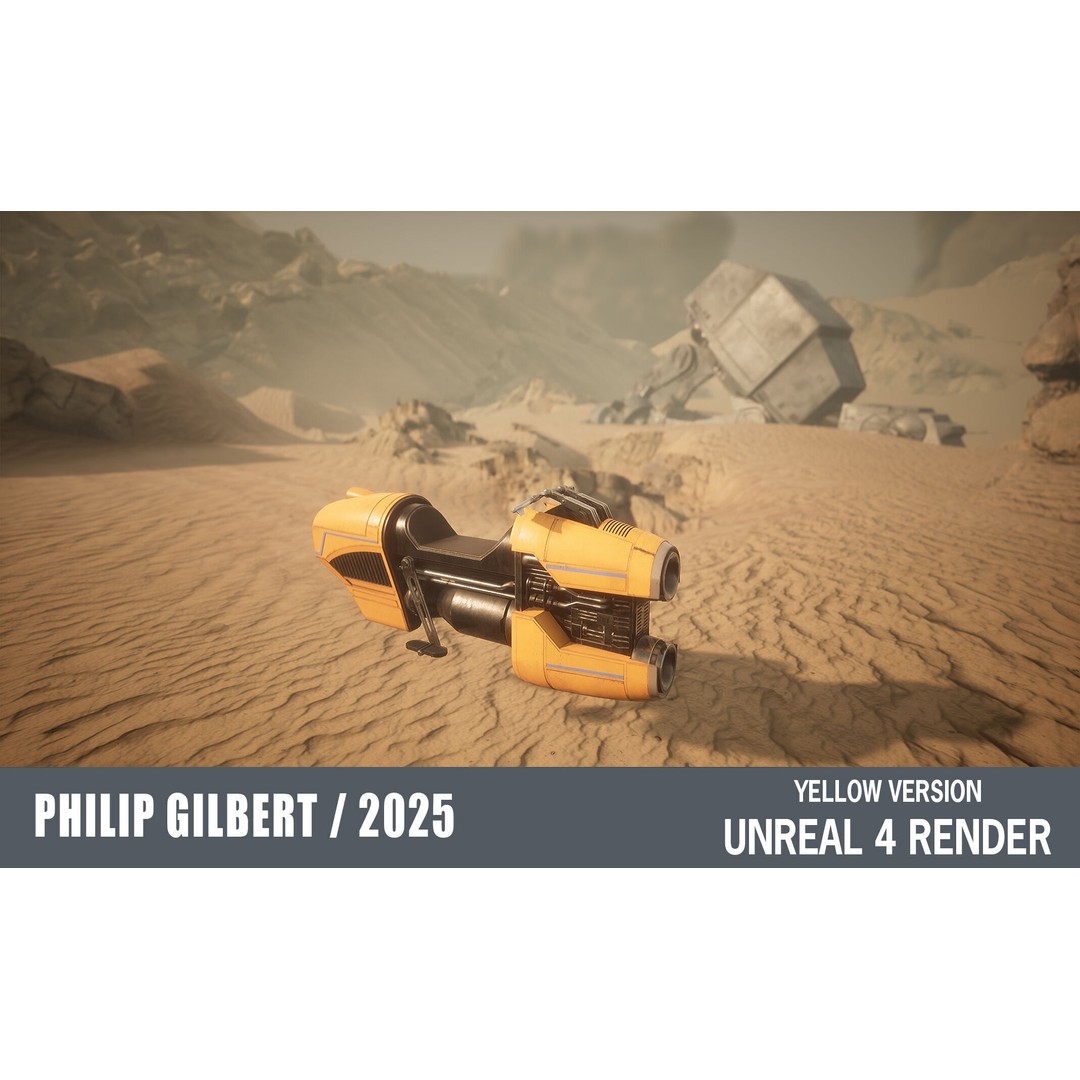 Luthen Style Speeder 3D Model – Low Poly PBR Vehicle, FBX - View 39