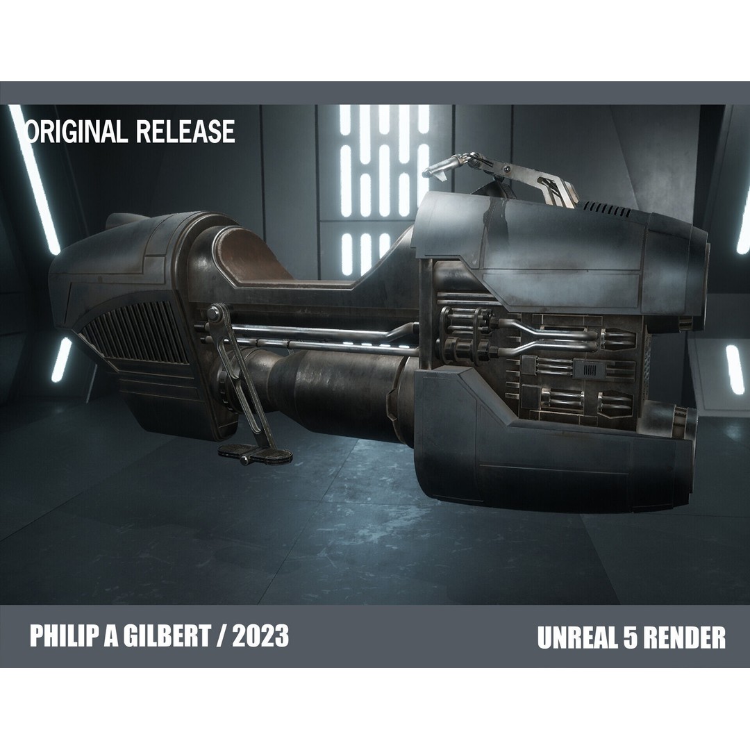 Luthen Style Speeder 3D Model – Low Poly PBR Vehicle, FBX - View 41