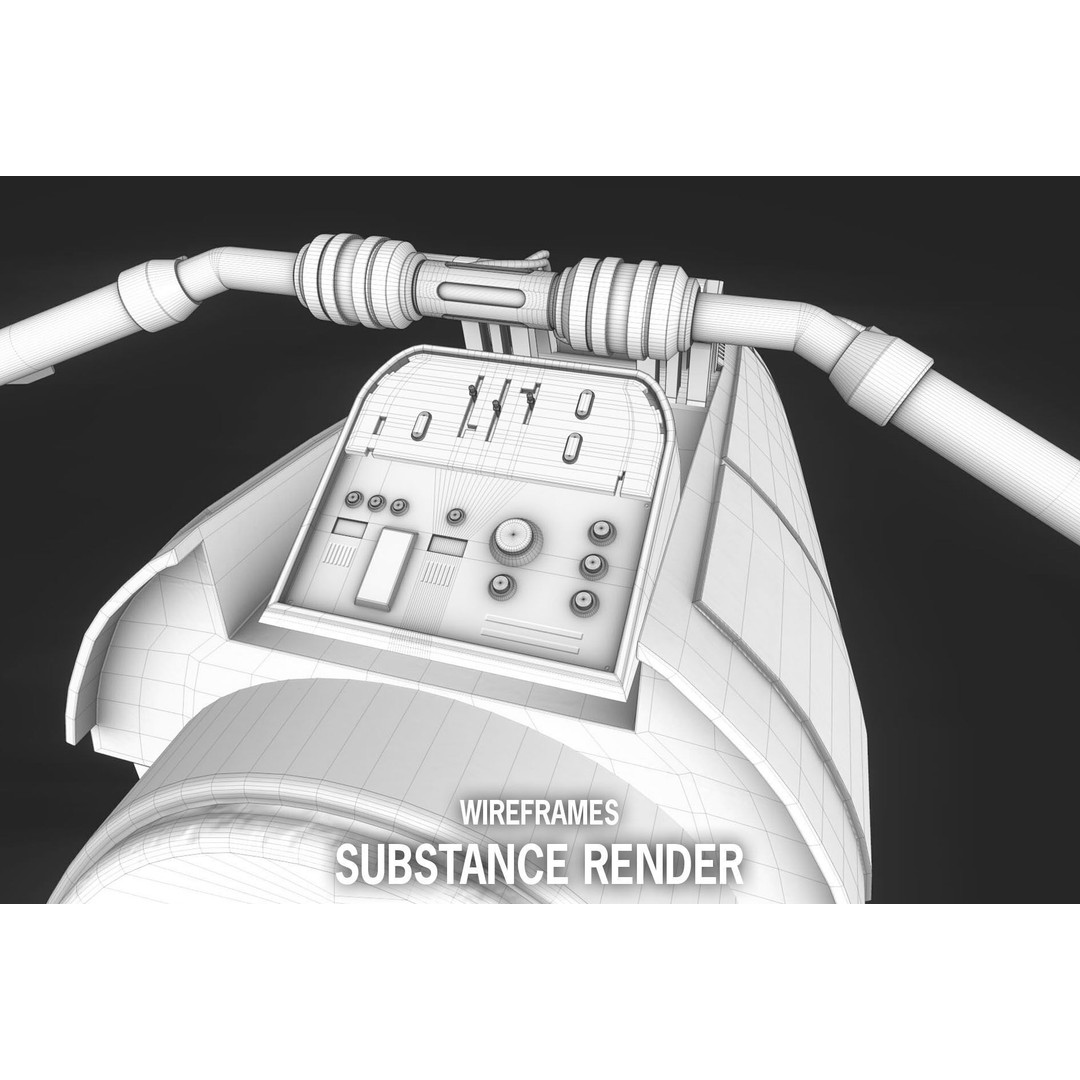 Luthen Style Speeder 3D Model – Low Poly PBR Vehicle, FBX - View 8