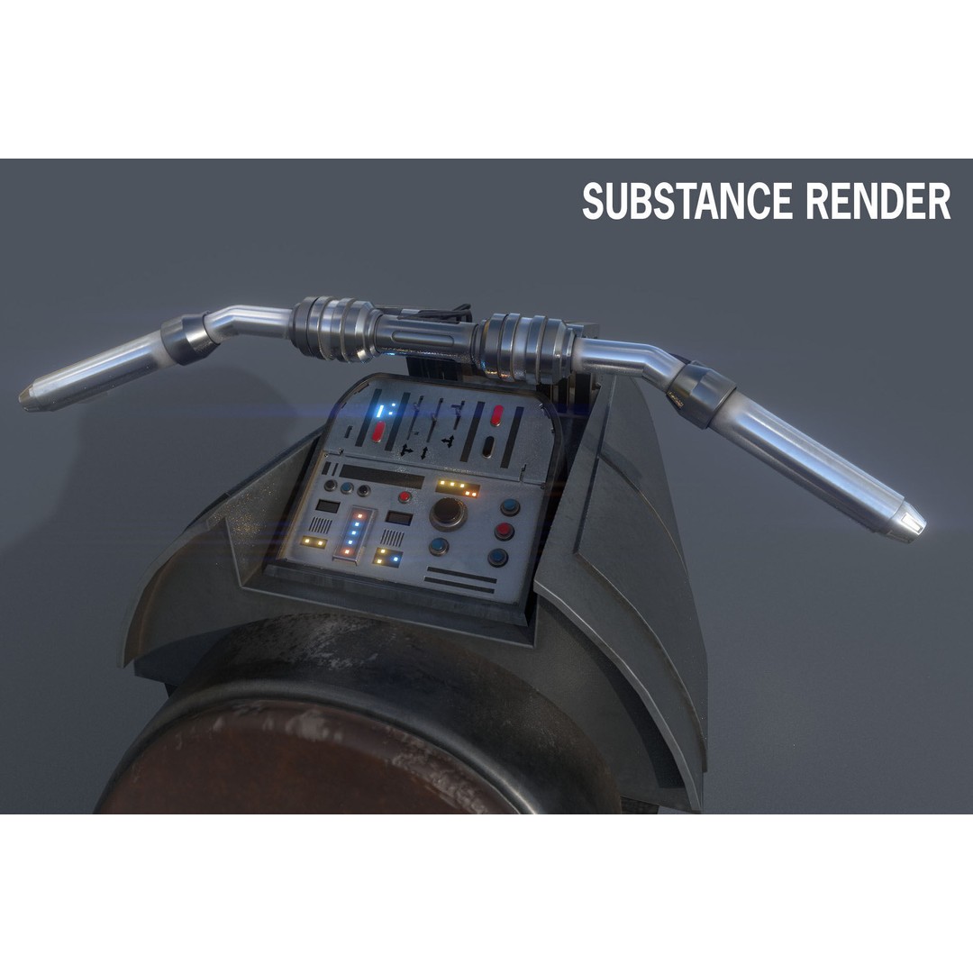 Luthen Style Speeder 3D Model – Low Poly PBR Vehicle, FBX - View 9