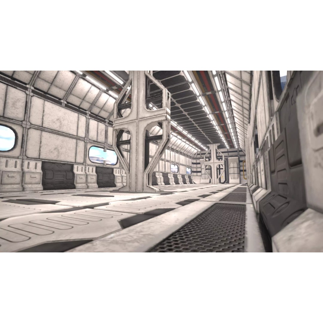 Modular Sci-Fi Industrial Corridor 3D Model – Low Poly Game Asset, FBX - View 12