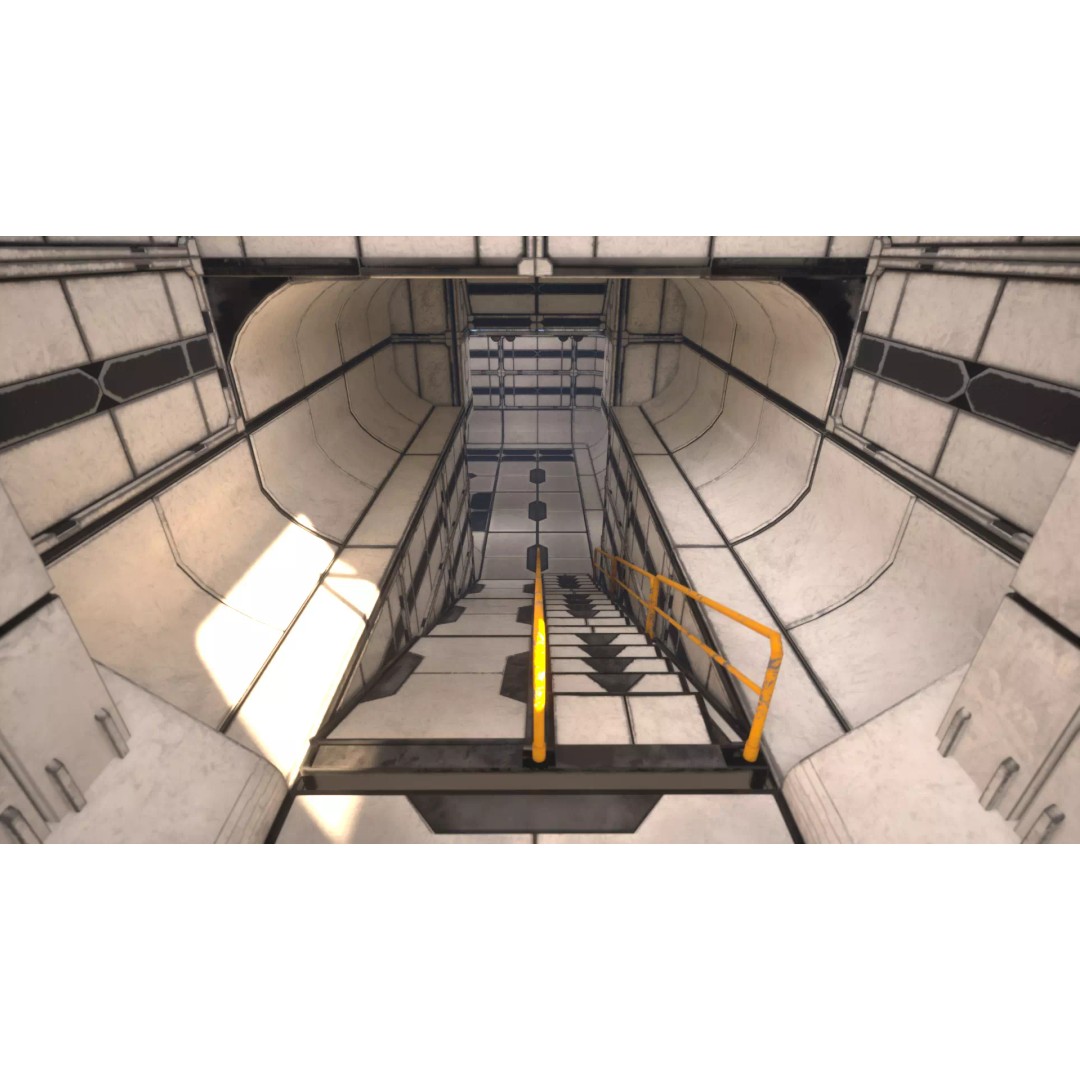 Modular Sci-Fi Industrial Corridor 3D Model – Low Poly Game Asset, FBX - View 14