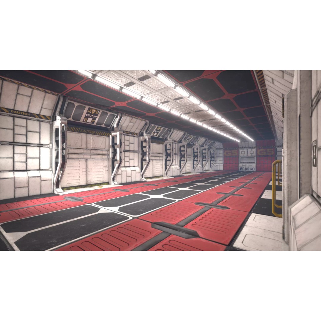 Modular Sci-Fi Industrial Corridor 3D Model – Low Poly Game Asset, FBX - View 21