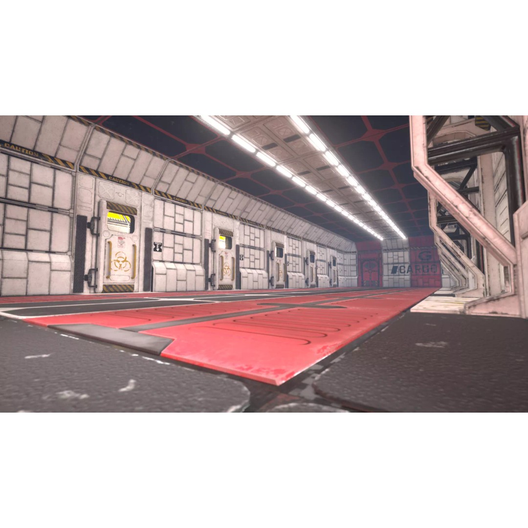 Modular Sci-Fi Industrial Corridor 3D Model – Low Poly Game Asset, FBX - View 22