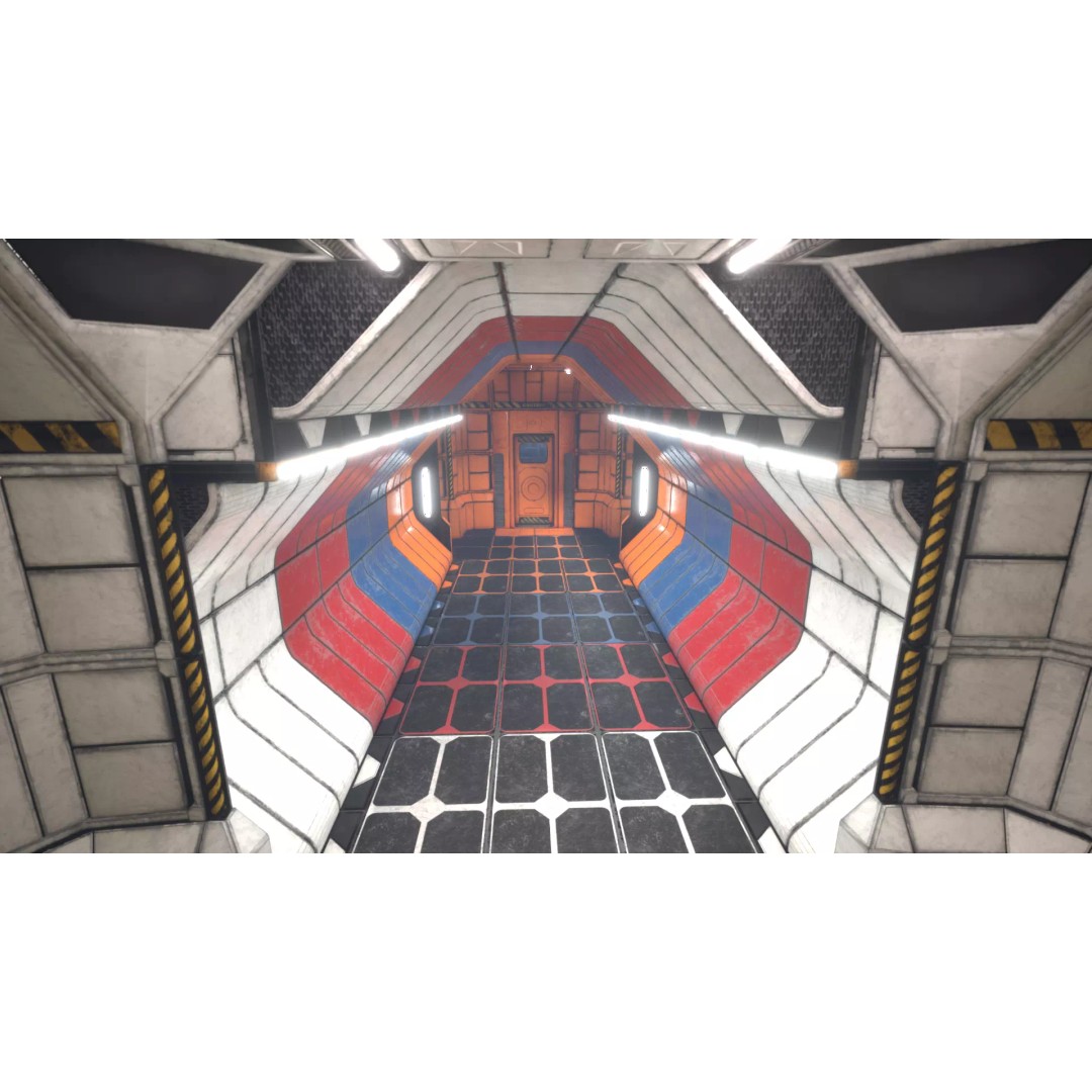 Modular Sci-Fi Industrial Corridor 3D Model – Low Poly Game Asset, FBX - View 25