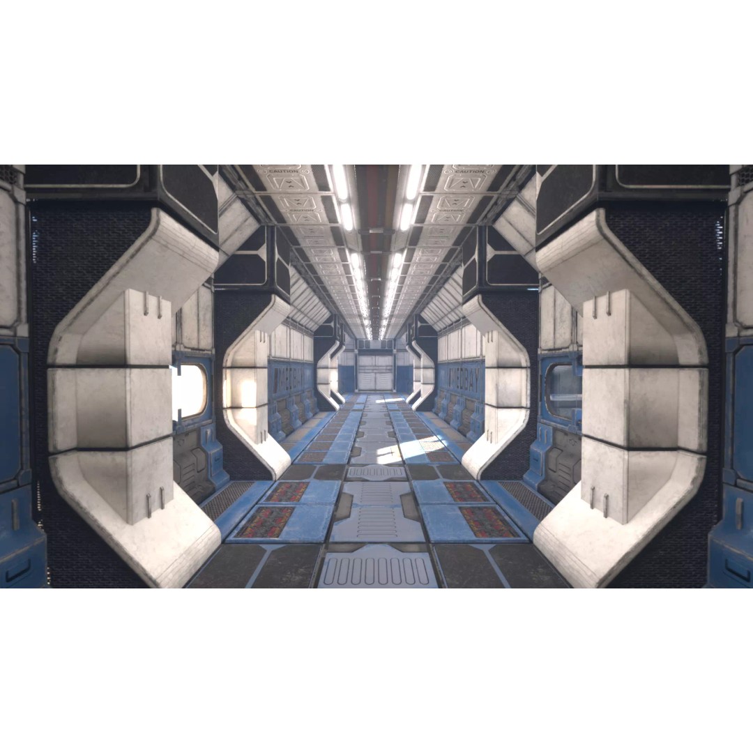 Modular Sci-Fi Industrial Corridor 3D Model – Low Poly Game Asset, FBX - View 28