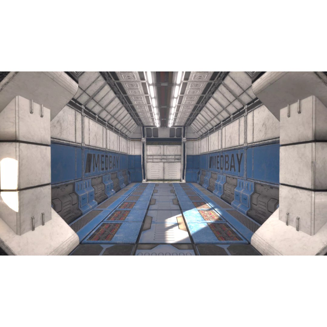 Modular Sci-Fi Industrial Corridor 3D Model – Low Poly Game Asset, FBX - View 29