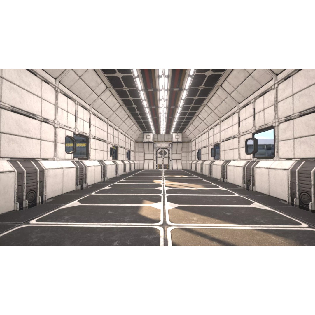 Modular Sci-Fi Industrial Corridor 3D Model – Low Poly Game Asset, FBX - View 31