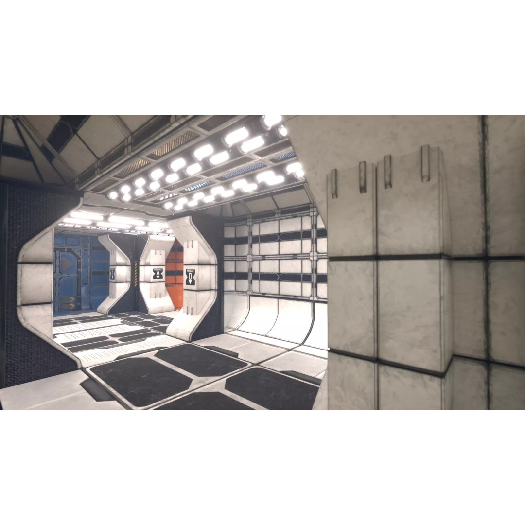 Modular Sci-Fi Industrial Corridor 3D Model – Low Poly Game Asset, FBX - View 32