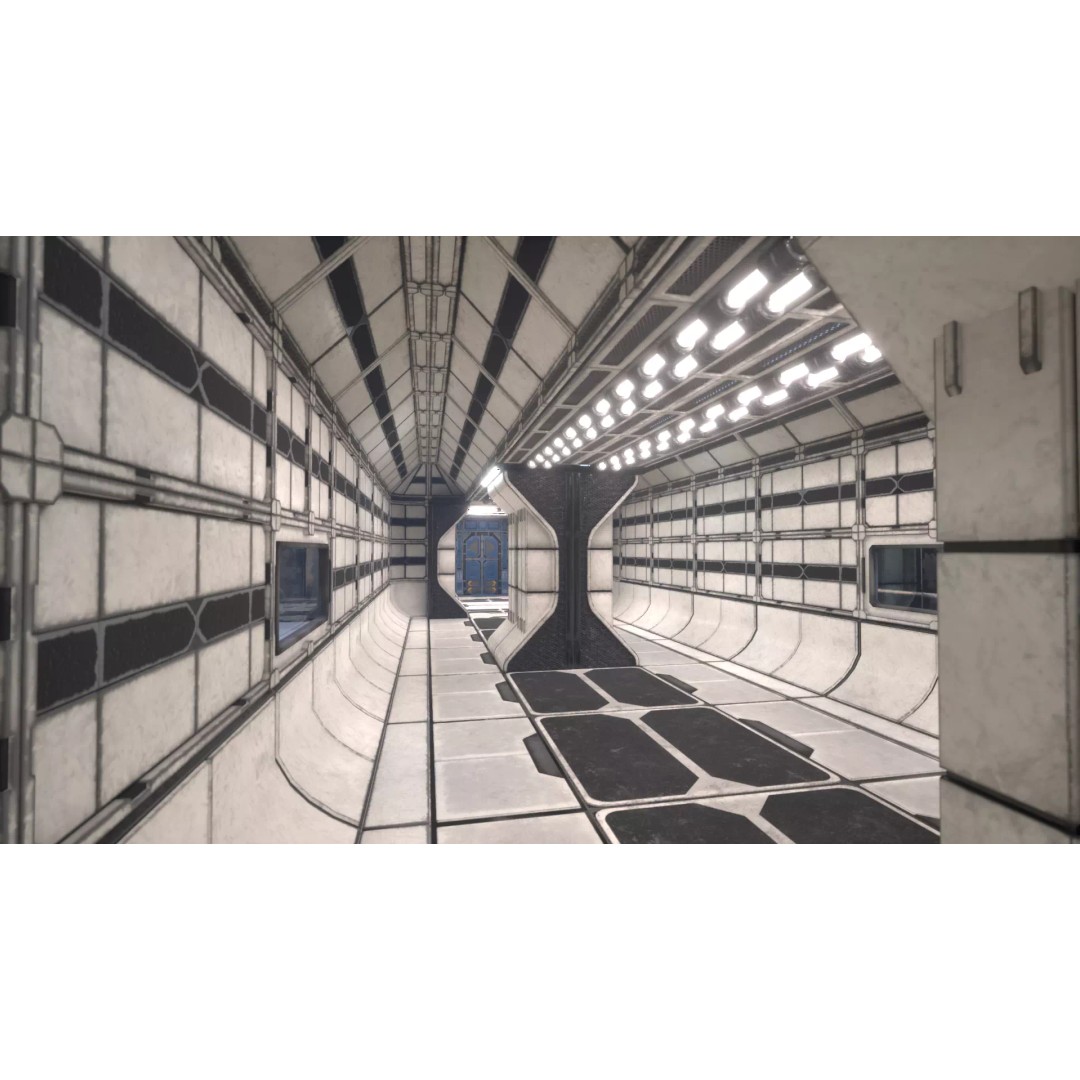 Modular Sci-Fi Industrial Corridor 3D Model – Low Poly Game Asset, FBX - View 33