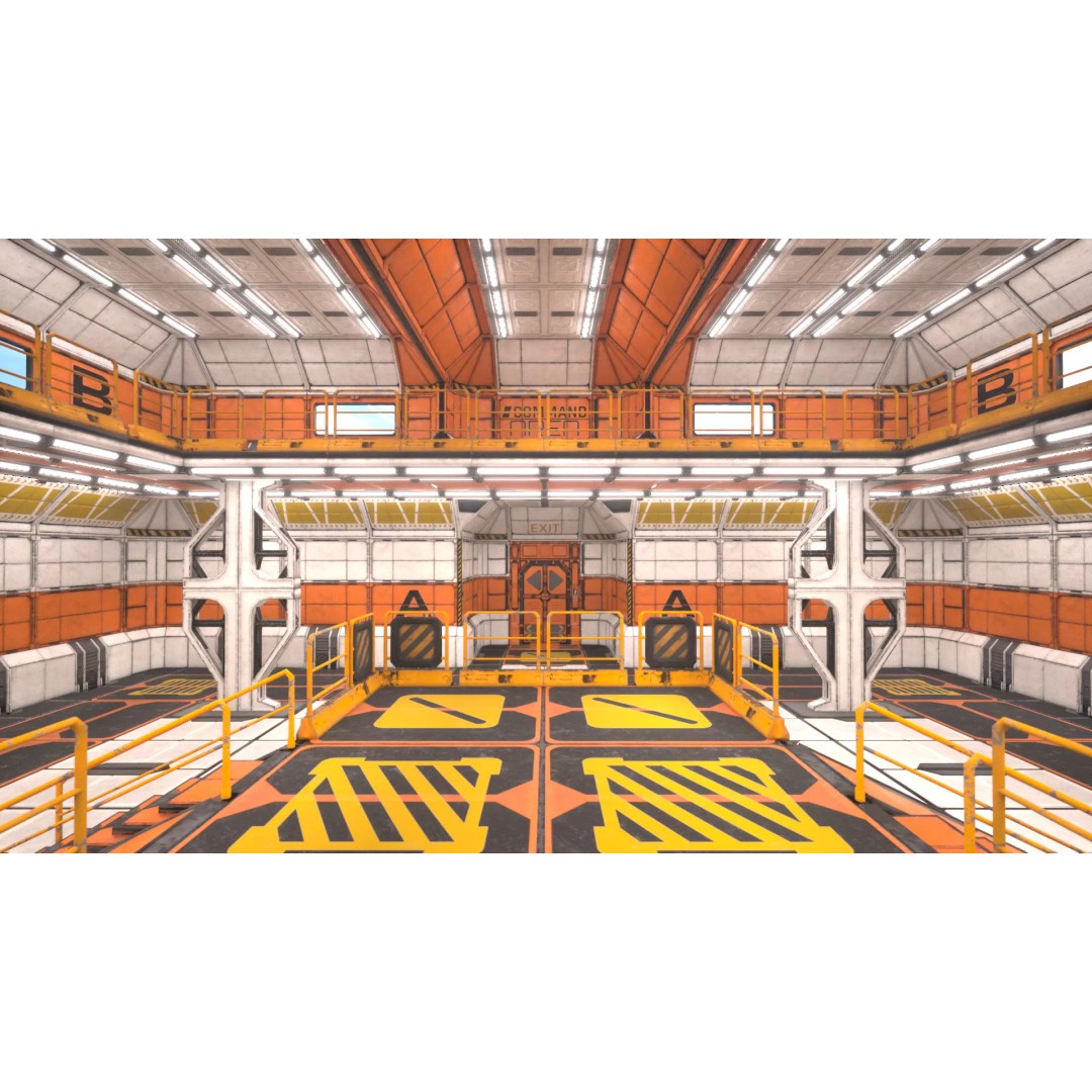 Modular Sci-Fi Industrial Corridor 3D Model – Low Poly Game Asset, FBX - View 38