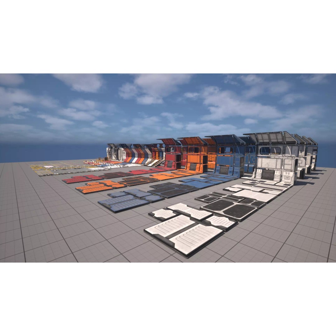 Modular Sci-Fi Industrial Corridor 3D Model – Low Poly Game Asset, FBX - View 39