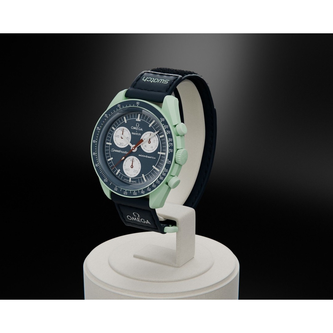 Swatch Omega MoonSwatch Earth 3D Model – High Poly PBR Asset, Blender, FBX, OBJ - View 7