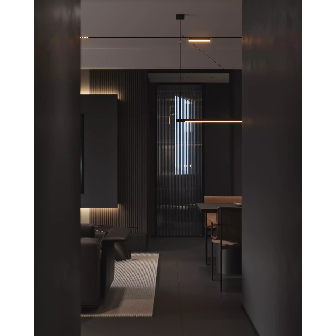 Luxury Living Space 3D Model – Modern Interior with Home Office, FBX - View 8