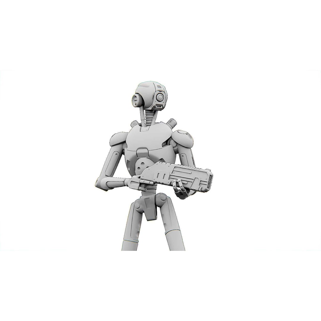 Battle Droid X-5000 3D Model – Rigged Sci-Fi Character, FBX & Blender - View 32