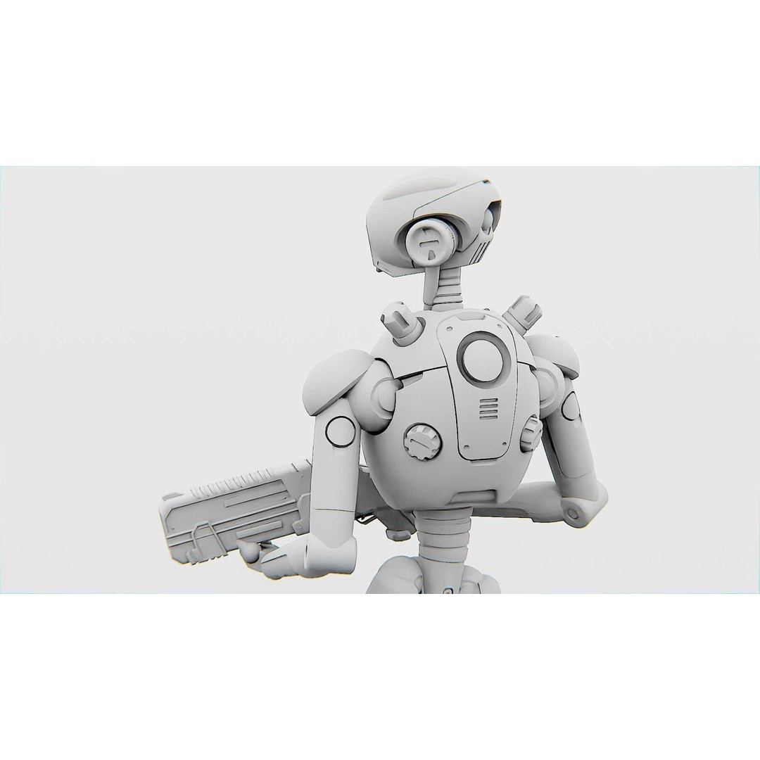 Battle Droid X-5000 3D Model – Rigged Sci-Fi Character, FBX & Blender - View 33