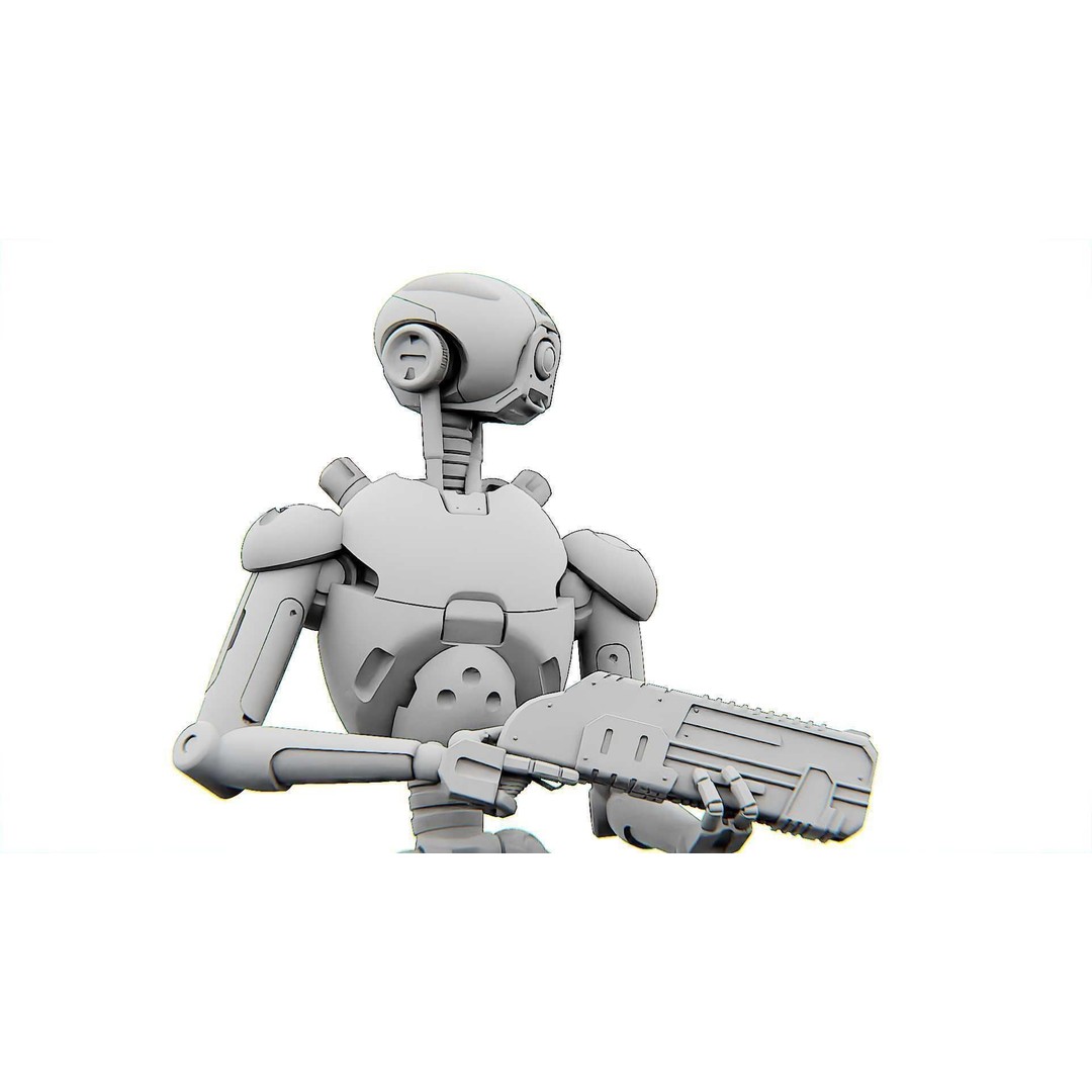 Battle Droid X-5000 3D Model – Rigged Sci-Fi Character, FBX & Blender - View 34