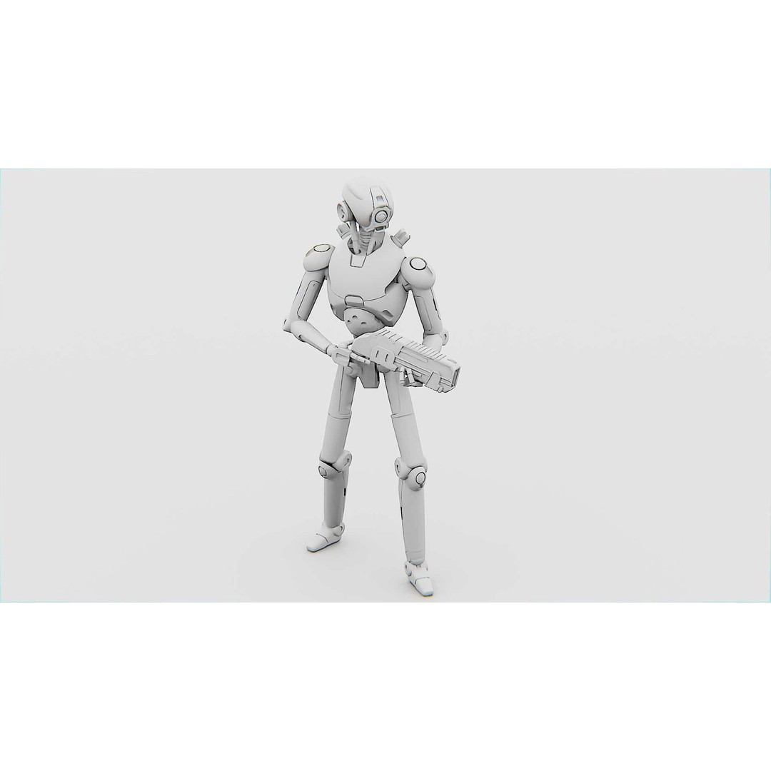 Battle Droid X-5000 3D Model – Rigged Sci-Fi Character, FBX & Blender - View 35