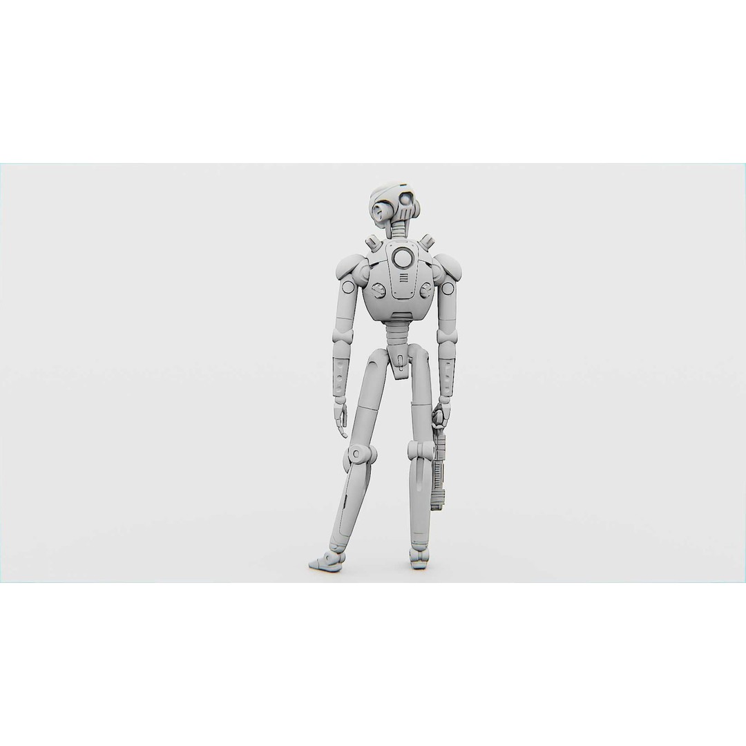 Battle Droid X-5000 3D Model – Rigged Sci-Fi Character, FBX & Blender - View 36