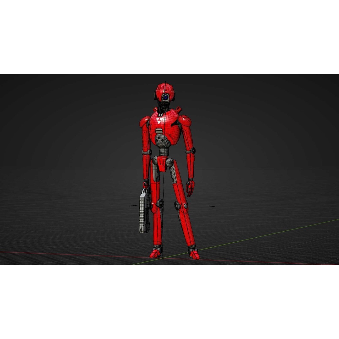 Battle Droid X-5000 3D Model – Rigged Sci-Fi Character, FBX & Blender - View 37