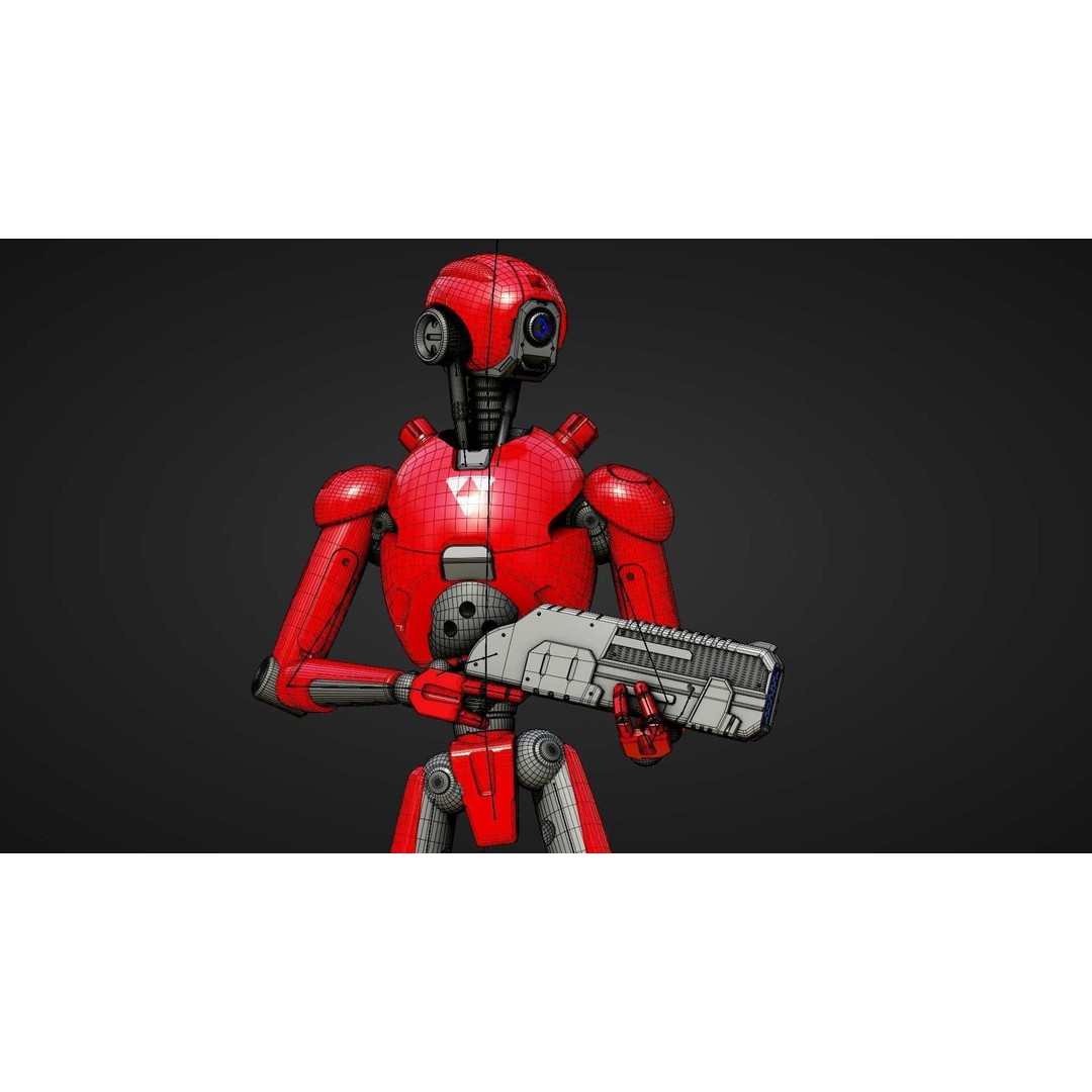 Battle Droid X-5000 3D Model – Rigged Sci-Fi Character, FBX & Blender - View 38