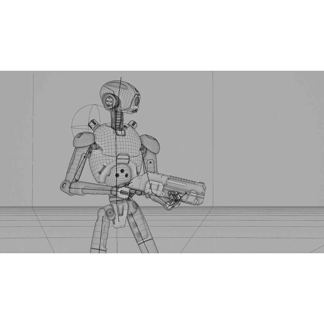 Battle Droid X-5000 3D Model – Rigged Sci-Fi Character, FBX & Blender - View 39