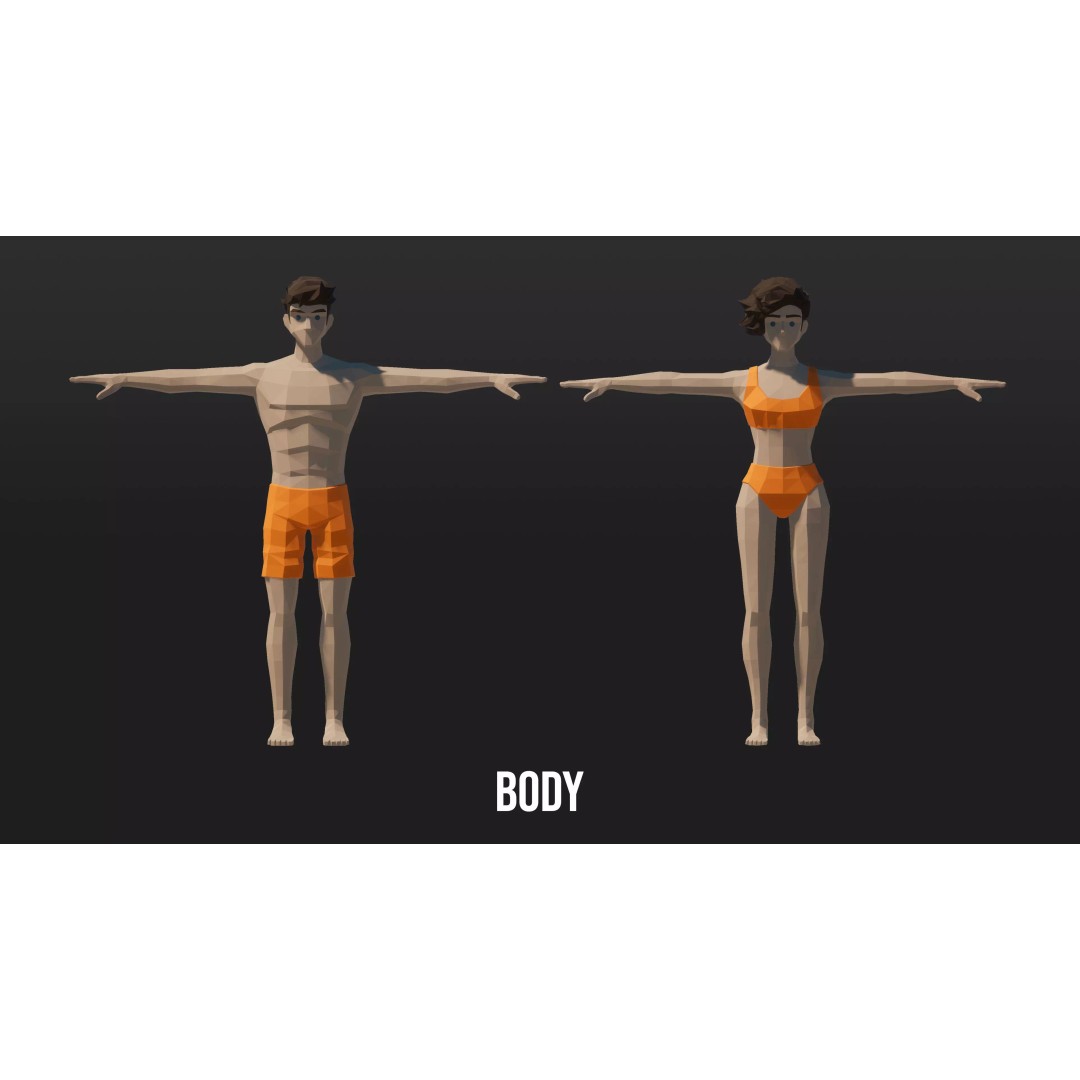 Low Poly Sci-Fi Characters 3D Model – Modular Game Asset, FBX - View 4