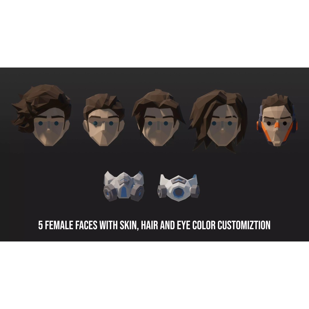 Low Poly Sci-Fi Characters 3D Model – Modular Game Asset, FBX - View 9