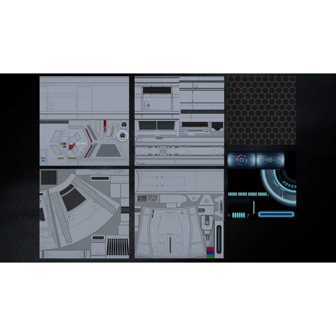 Sci-Fi Hangar Interior 3D Model – Low Poly Game Asset, FBX