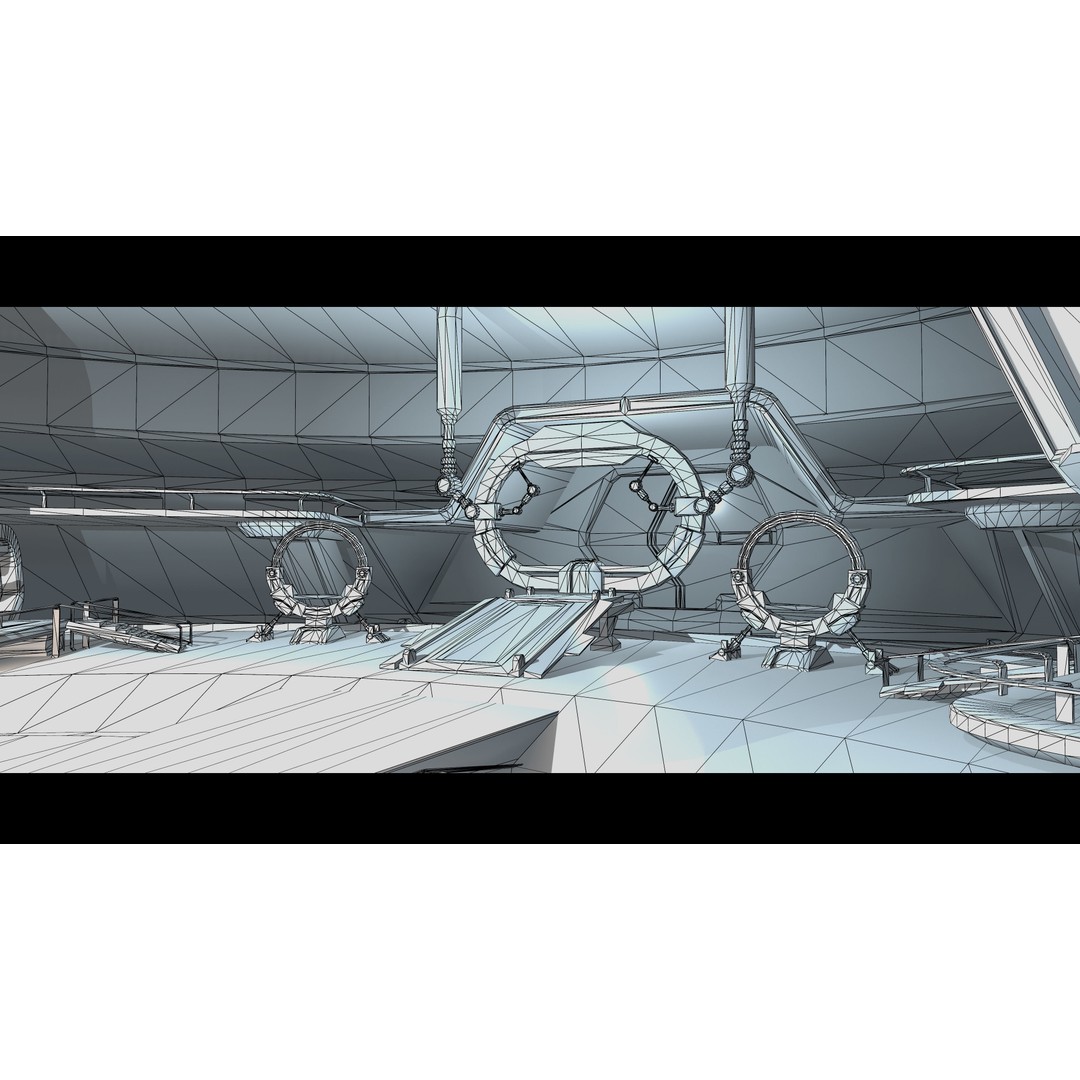 Sci-Fi Hangar Interior 3D Model – Low Poly Game Asset, FBX - View 12
