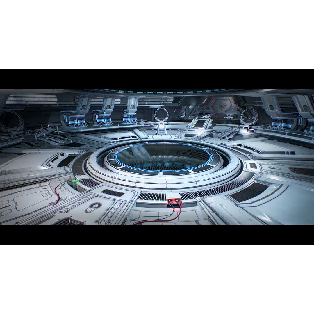 Sci-Fi Hangar Interior 3D Model – Low Poly Game Asset, FBX - View 3