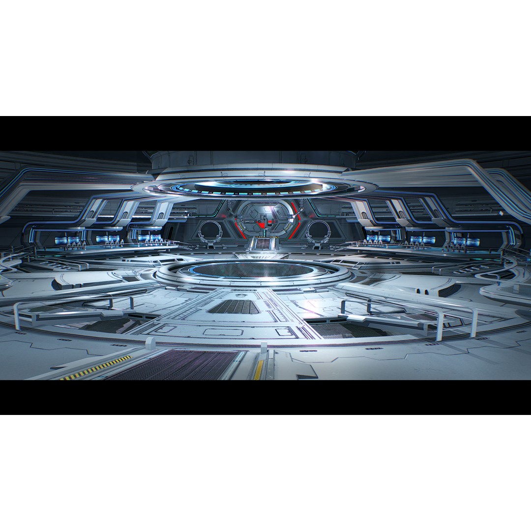 Sci-Fi Hangar Interior 3D Model – Low Poly Game Asset, FBX - View 4