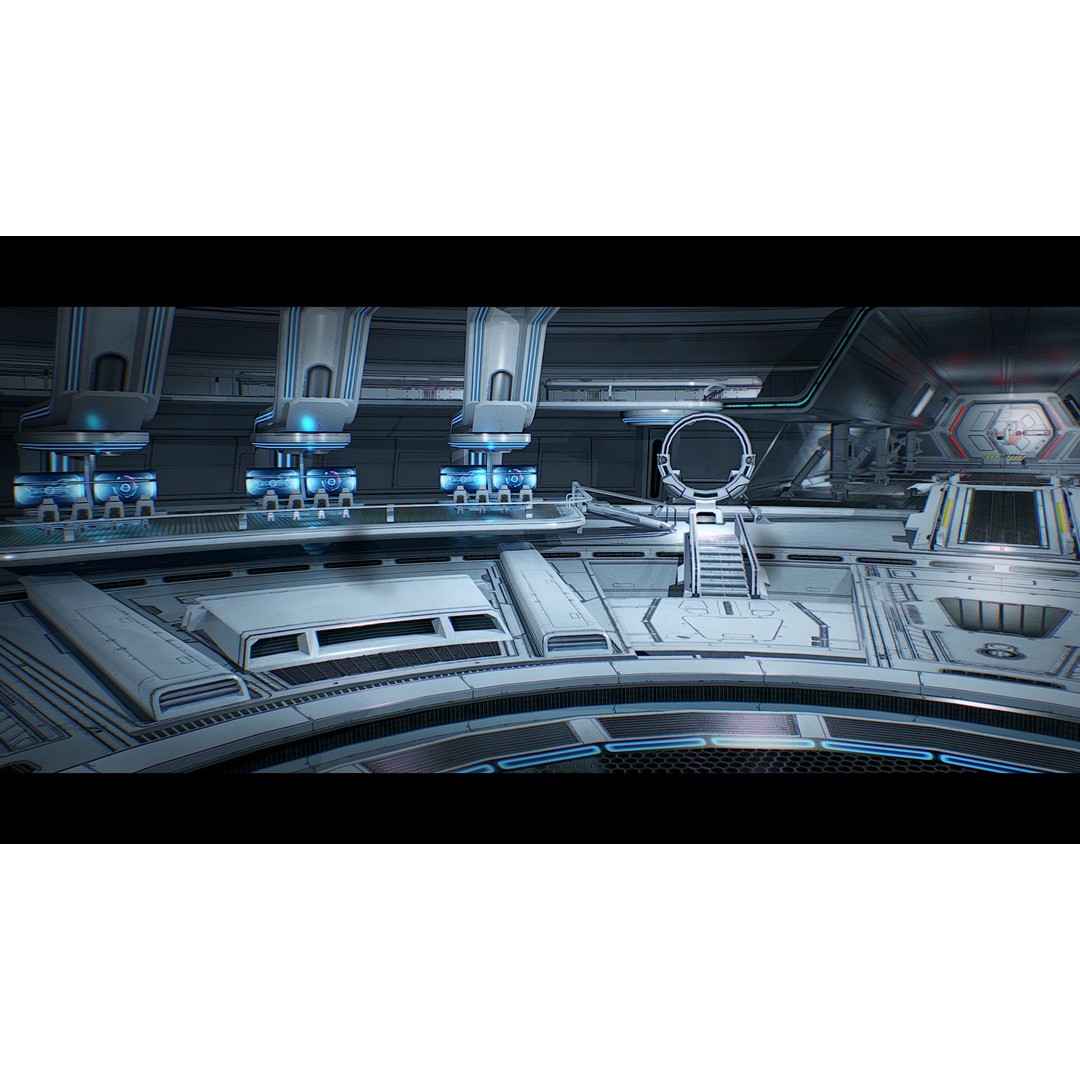 Sci-Fi Hangar Interior 3D Model – Low Poly Game Asset, FBX - View 5