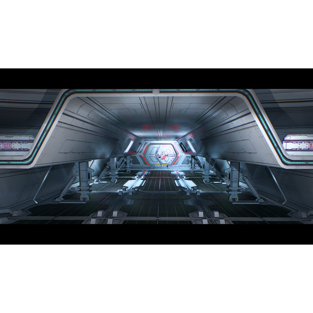 Sci-Fi Hangar Interior 3D Model – Low Poly Game Asset, FBX - View 6