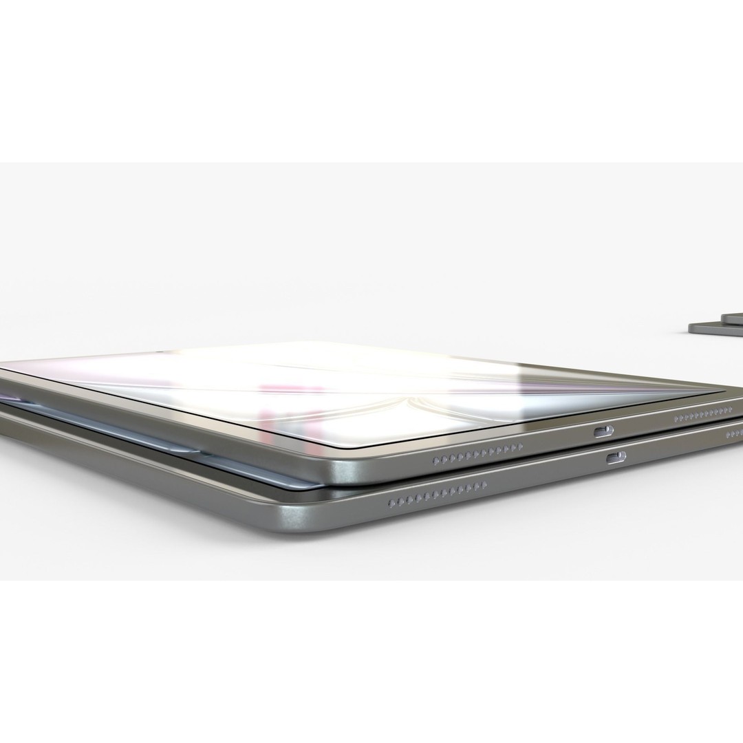 Apple iPad Air 2024 3D Model – Space Gray Collection, FBX & OBJ Formats - View 10