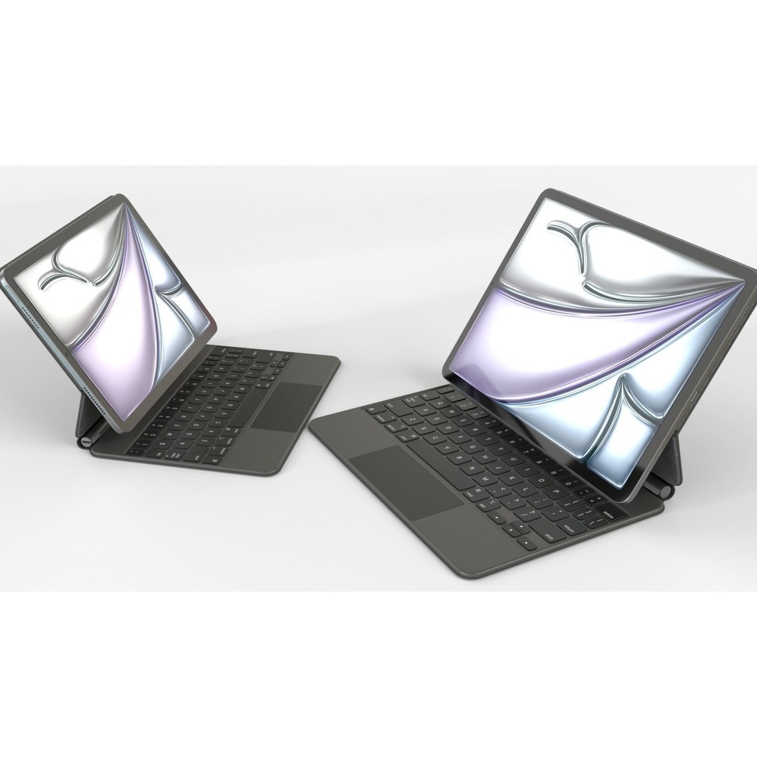 Apple iPad Air 2024 3D Model – Space Gray Collection, FBX & OBJ Formats - View 3