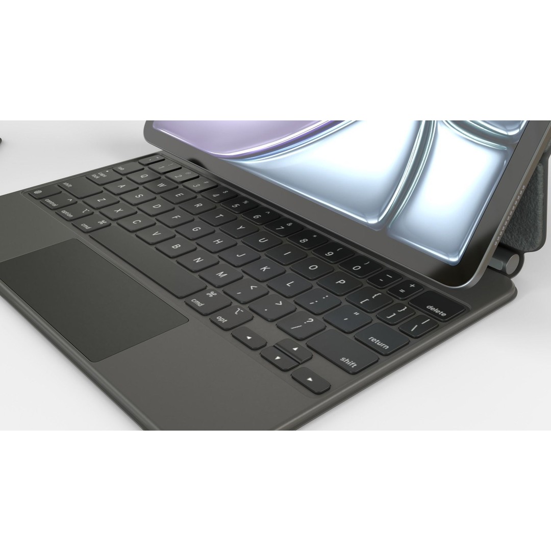 Apple iPad Air 2024 3D Model – Space Gray Collection, FBX & OBJ Formats - View 6