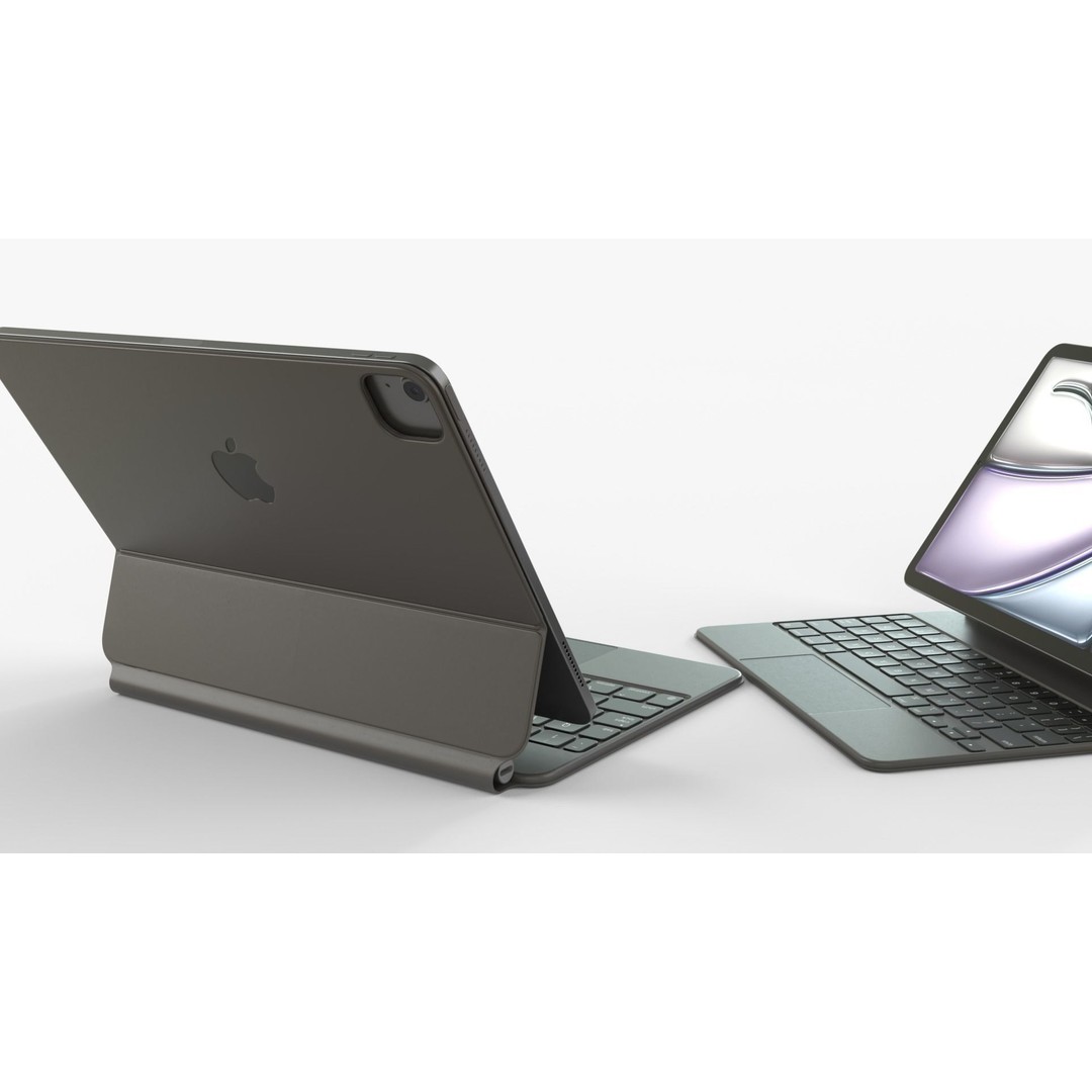 Apple iPad Air 2024 3D Model – Space Gray Collection, FBX & OBJ Formats - View 7