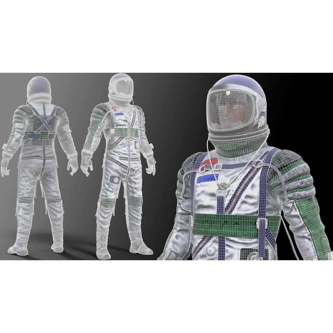 CS04 Space Suit 3D Model – Low Poly Rigged Character, FBX, PBR - View 10