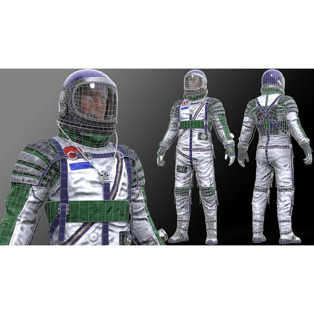CS04 Space Suit 3D Model – Low Poly Rigged Character, FBX, PBR - View 12